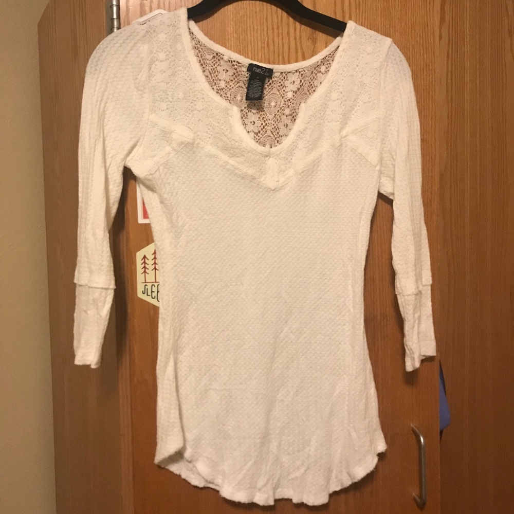 White thermal with lace
